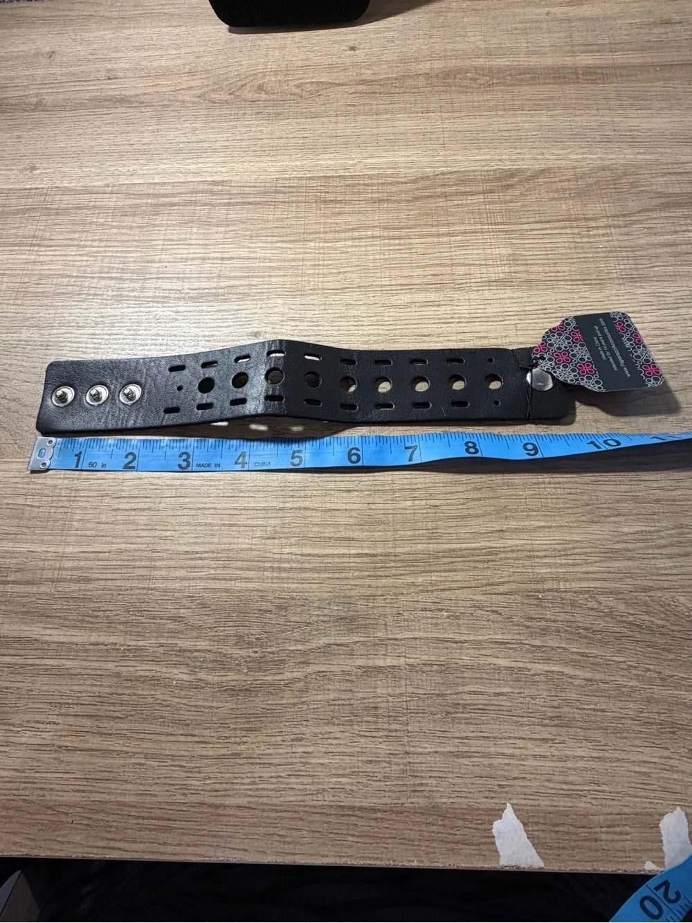 paparazzi Black Perforated Snap Leather Bracelet